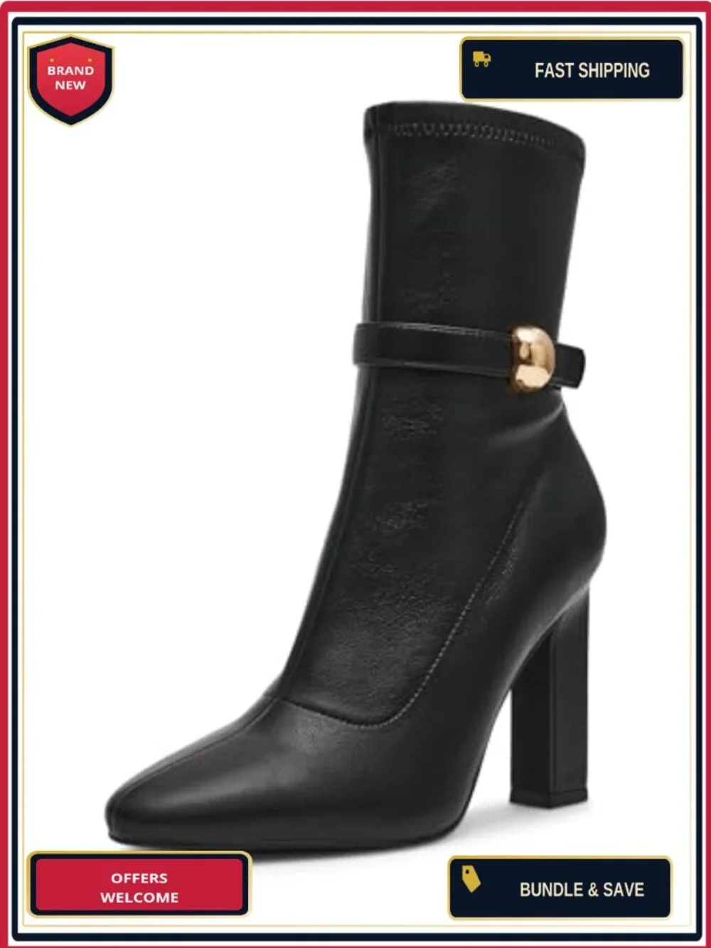 Steve Madden Aroma Ankle Bootie Block Heel PU Nylon Lining
